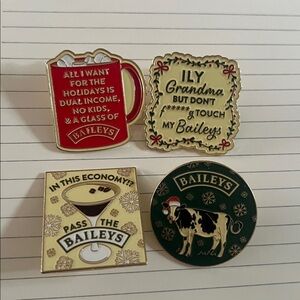 Baileys Holiday Themed Enamel Pins Set